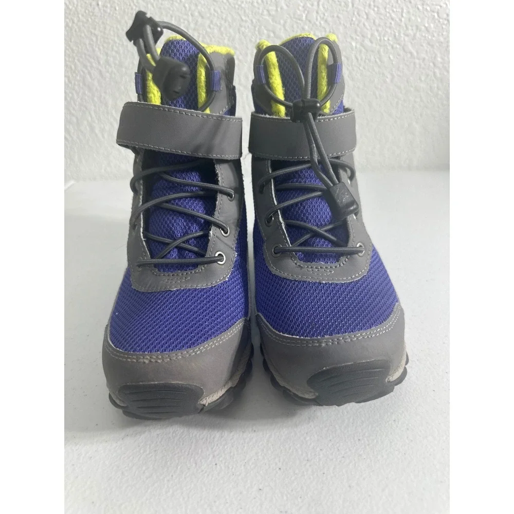 Columbia Kids Waterproof Purple Gray Mesh Winter Snow Boots Hook an Loop size 13